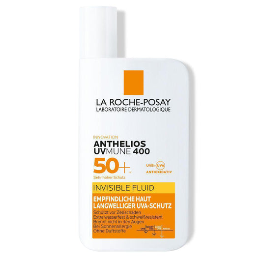 La Roche Posay Anthelios Invisible Fluid UVMune 400 SPF 50+ 是一款超輕臉部防曬霜,具有極高的 UVA 和 UVB 射線防護能力。它適合所有皮膚類型,包括敏感皮膚和容易對陽光過敏的皮膚。