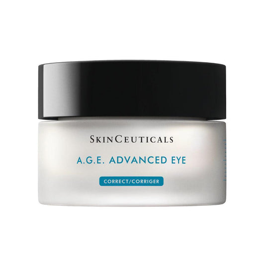 使用 SkinCeuticals A.G.E. 修正眼霜EYE COMPLEX 可減少眼部浮腫、眼袋和黑眼圈,並對抗皮膚老化跡象。