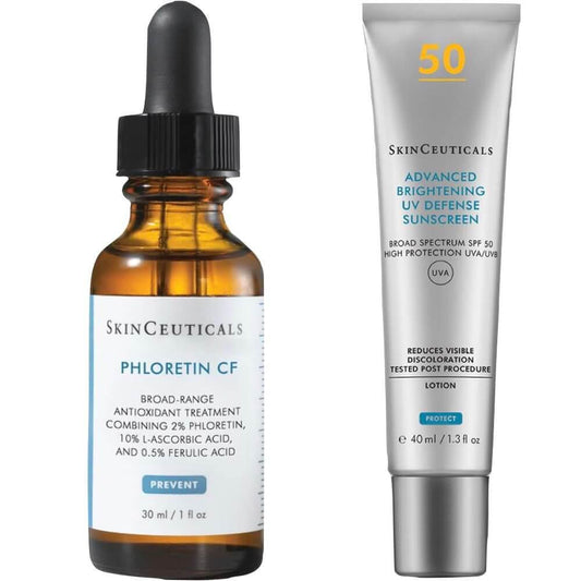 SkinCeuticals 根皮素 CF 精華液 + 高級亮白防紫外線 SPF 50 組合套裝 - 煥發光彩肌膚，提供強大的抗氧化保護