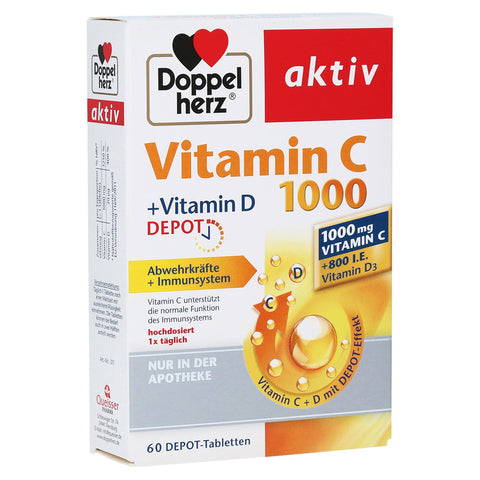 Doppelherz Activ Vitamin C 1000 + Vitamin D Depot Tablets 60 pcs