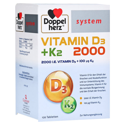 Doppelherz Vitamin D3 & Vitamin K2 120 Tablets
